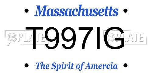 T997IG Massachusetts License Plate
