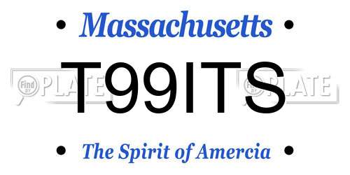 T99ITS Massachusetts License Plate