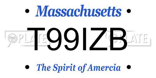 T99IZB Massachusetts License Plate