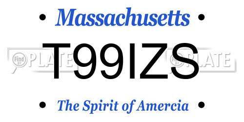T99IZS Massachusetts License Plate