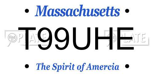 T99UHE Massachusetts License Plate