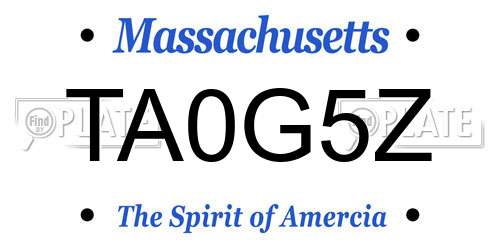 TA0G5Z Massachusetts License Plate