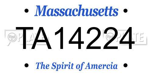 TA14224 Massachusetts License Plate