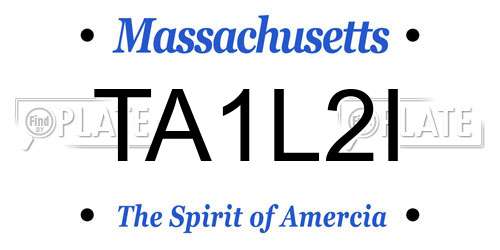 TA1L2I Massachusetts License Plate