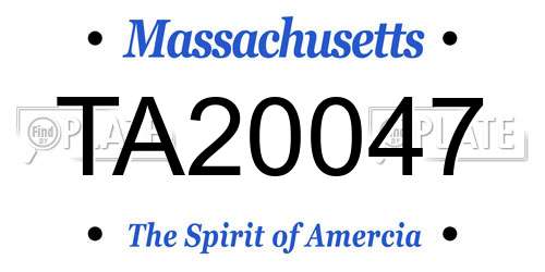 TA20047 Massachusetts License Plate