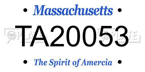 TA20053 Massachusetts License Plate
