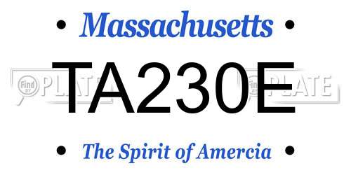 TA230E Massachusetts License Plate