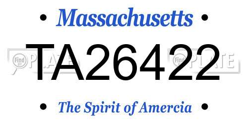 TA26422 Massachusetts License Plate