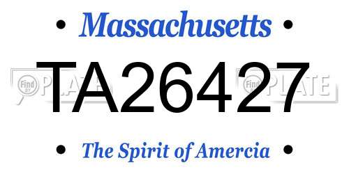 TA26427 Massachusetts License Plate