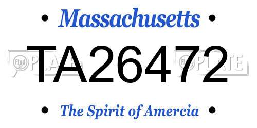 TA26472 Massachusetts License Plate