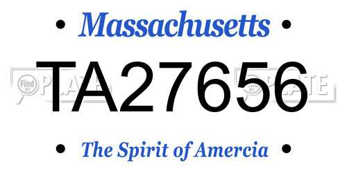 TA27656 Massachusetts License Plate