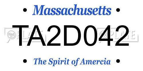 TA2D042 Massachusetts License Plate