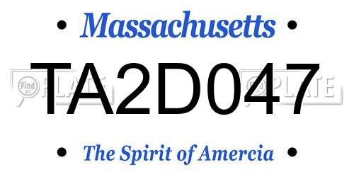 TA2D047 Massachusetts License Plate