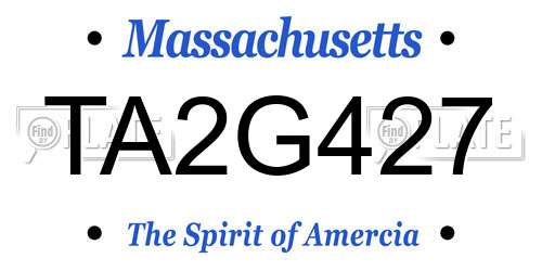 TA2G427 Massachusetts License Plate