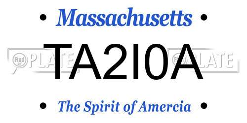 TA2I0A Massachusetts License Plate