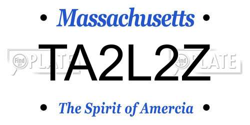 TA2L2Z Massachusetts License Plate