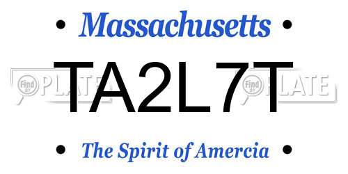 TA2L7T Massachusetts License Plate