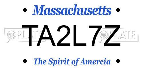 TA2L7Z Massachusetts License Plate
