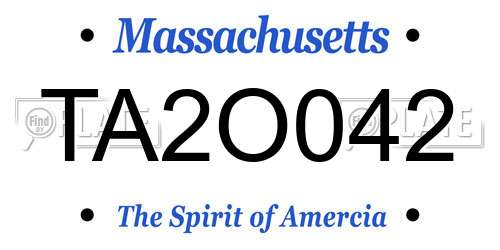 TA2O042 Massachusetts License Plate