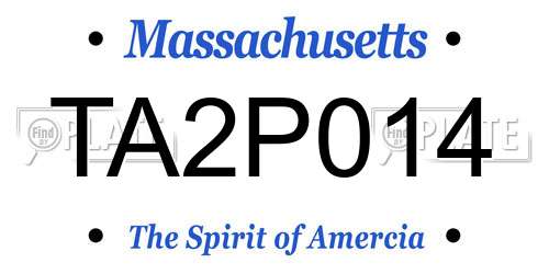 TA2P014 Massachusetts License Plate