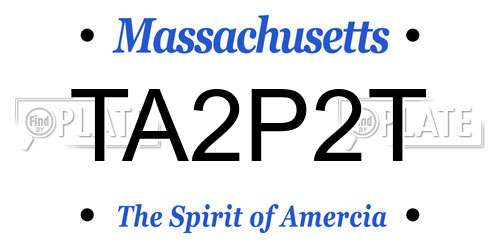 TA2P2T Massachusetts License Plate