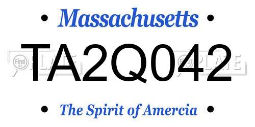 TA2Q042 Massachusetts License Plate