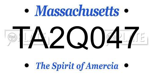 TA2Q047 Massachusetts License Plate