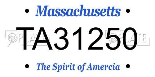 TA31250 Massachusetts License Plate