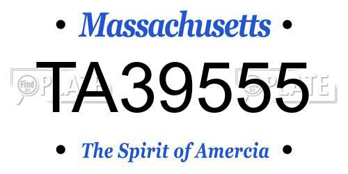 TA39555 Massachusetts License Plate
