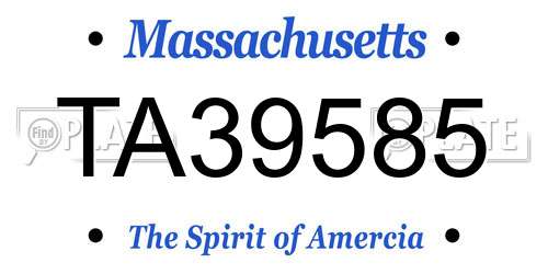 TA39585 Massachusetts License Plate