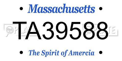 TA39588 Massachusetts License Plate
