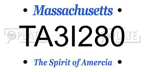 TA3I280 Massachusetts License Plate