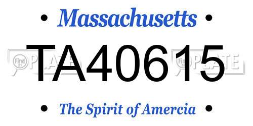 TA40615 Massachusetts License Plate