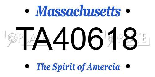 TA40618 Massachusetts License Plate