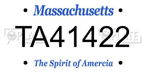 TA41422 Massachusetts License Plate