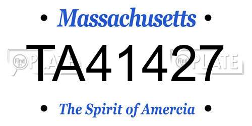 TA41427 Massachusetts License Plate