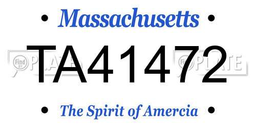 TA41472 Massachusetts License Plate