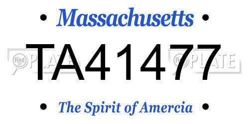 TA41477 Massachusetts License Plate
