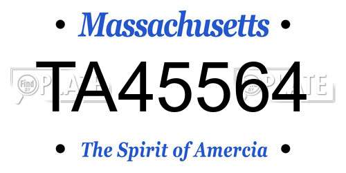 TA45564 Massachusetts License Plate