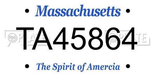 TA45864 Massachusetts License Plate