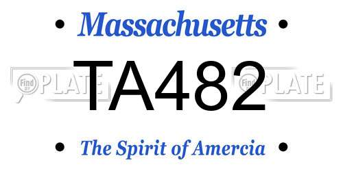 TA482 Massachusetts License Plate