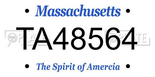 TA48564 Massachusetts License Plate