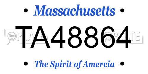 TA48864 Massachusetts License Plate