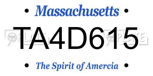 TA4D615 Massachusetts License Plate
