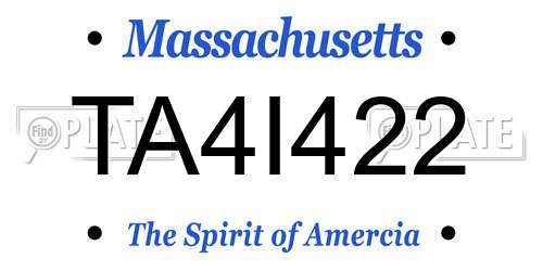 TA4I422 Massachusetts License Plate