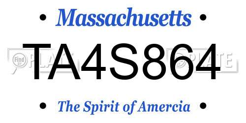 TA4S864 Massachusetts License Plate
