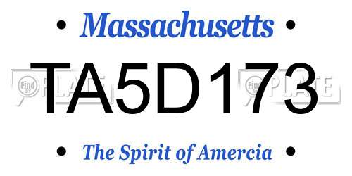 TA5D173 Massachusetts License Plate