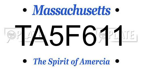 TA5F611 Massachusetts License Plate
