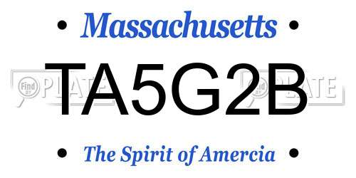 TA5G2B Massachusetts License Plate