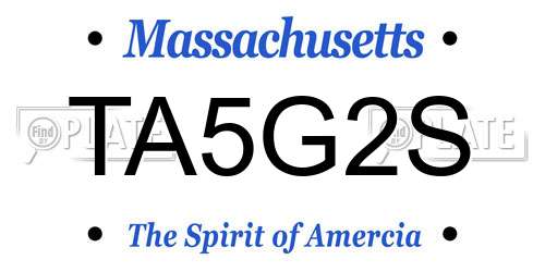 TA5G2S Massachusetts License Plate